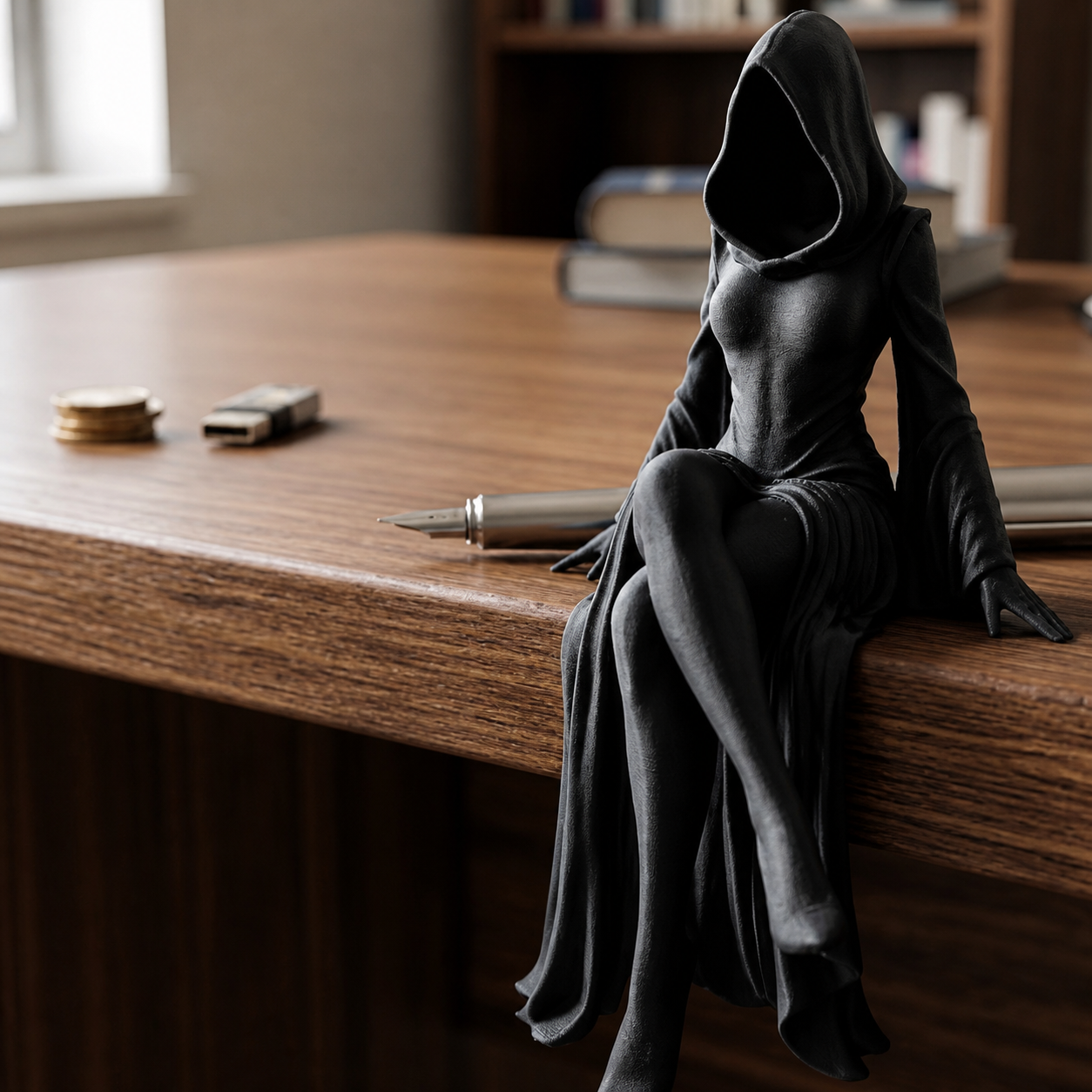Black seated decorative statue