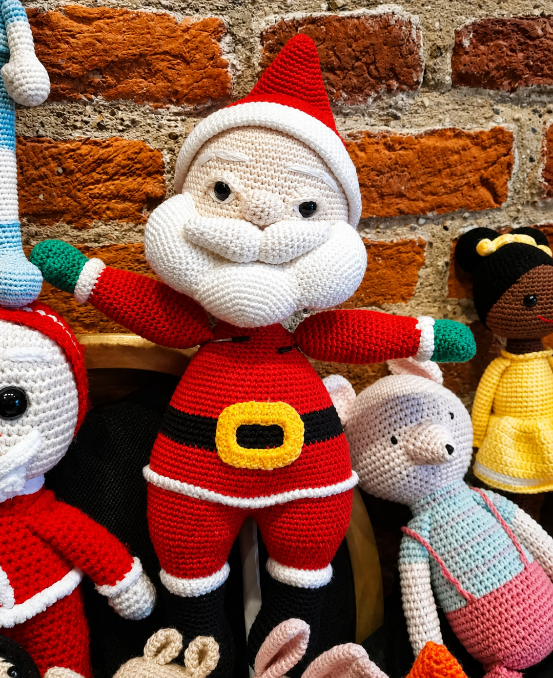 Handmade crochet Santa doll